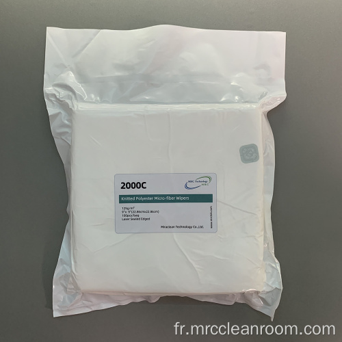 2000c Dry 100% polyester Microfibre Tripted Wipes